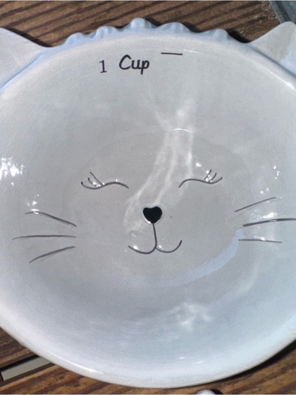 Ceramic Cat Face Measuring Bowls - White - Picture 6 of 6